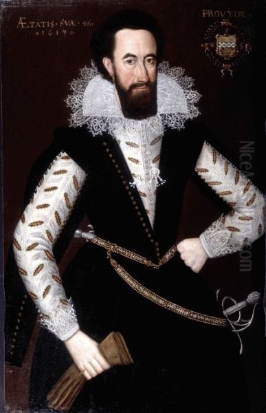 Portrait of Sir William Stewart of Grandtully (1567-1646) Oil Painting by Adam de Colone