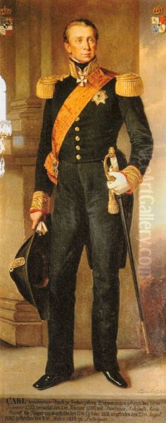 Furst Karl von Hohenzollern-Sigmaringen (1785 - 1853, reg. 1831 - 1848) Oil Painting by Richard Lauchert