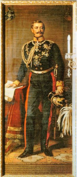 Furst Karl Anton von Hohenzollern-Sigmaringen (1811-1885), reg. 1848 -1850 Oil Painting by Richard Lauchert