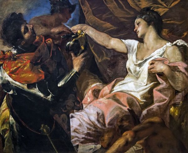 Circe and OdysseusorMythological scene Oil Painting by Francesco Maffei