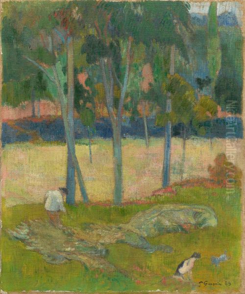 Les Foins Oil Painting by Paul Gauguin