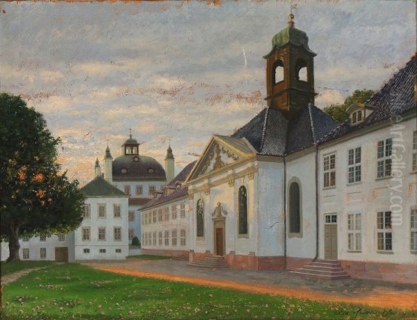 At Fredensborg Castle. Oil Painting by unknown