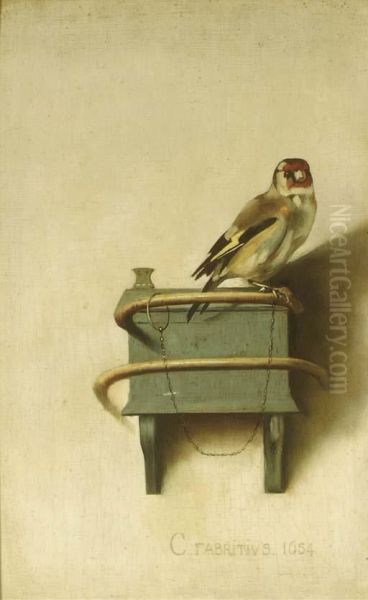 Het Puttertje: The Goldfinch Oil Painting by Carel Fabritius