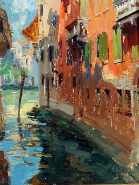 Venezia Rio San Felice Oil Painting by Augusto Carelli