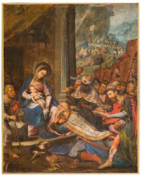 Adoration of the Magi Oil Painting by Gaspar Hovich