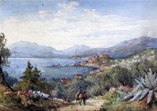 Travellers Overlooking The Coast by Conrad H.R. Carelli