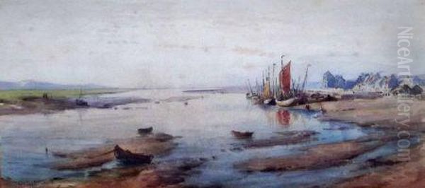 Etaples-on-the-canche 
Low Tide Oil Painting by Conrad H.R. Carelli