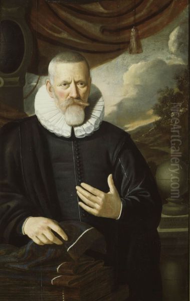 Portret Van Een Lakenverkoper Oil Painting by Adriaen van Gaesbeeck