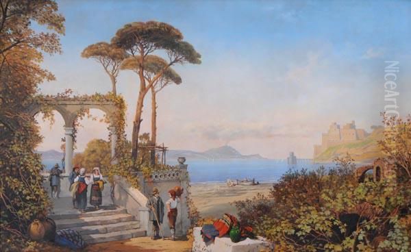 Pergolato Sul Golfo Di Napoli Oil Painting by Gabriele Carelli