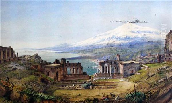 The Amphitheatre At Taormina Oil Painting by Gabriele Carelli