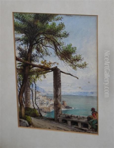 Figure Overlooking The Coast Oil Painting by Gabriele Carelli