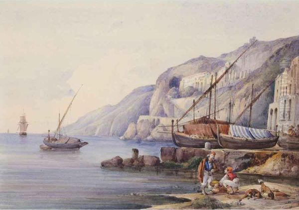 Veduta Di Amalfi Oil Painting by Giuseppe Carelli