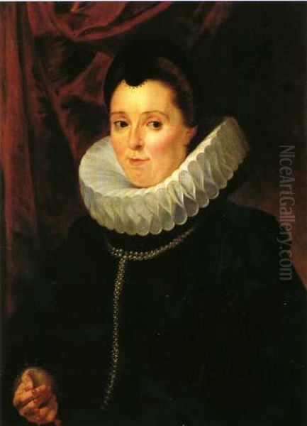 Portrait of Adriana Perez, vrouw van Nikolaas Rockox (1560-1640). Oil Painting by Peter Paul Rubens