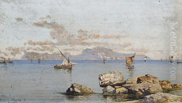 Napoli Oil Painting by Giuseppe Carelli