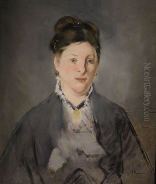 Full-face Portrait of Manet's Wife Oil Painting by Edouard Manet