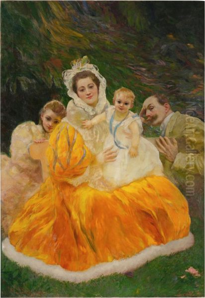 La Robe jaune Oil Painting by Gaston La Touche