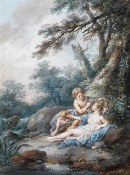 Scene Galante Dans Un Paysage Oil Painting by Jacques Philippe Caresme