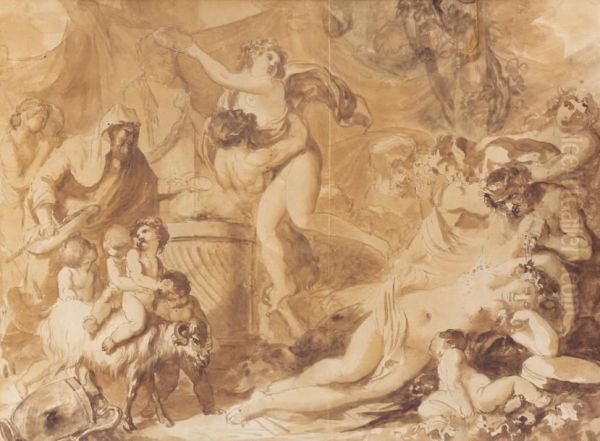 Bacchanale Oil Painting by Jacques Philippe Caresme