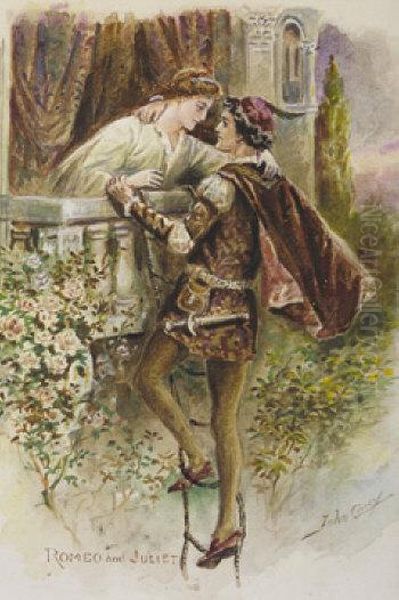 Romeo And Juliet; Othello And Desdemona Oil Painting by John Carey