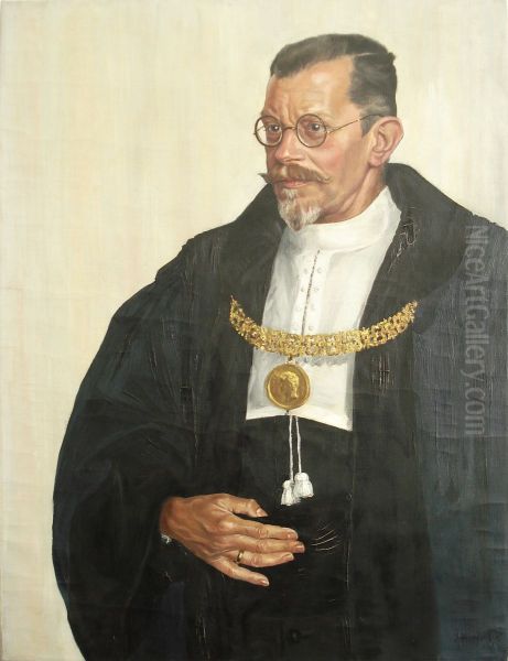 Prof. Dr. Albert Rehm Oil Painting by Ernst Maria Fischer