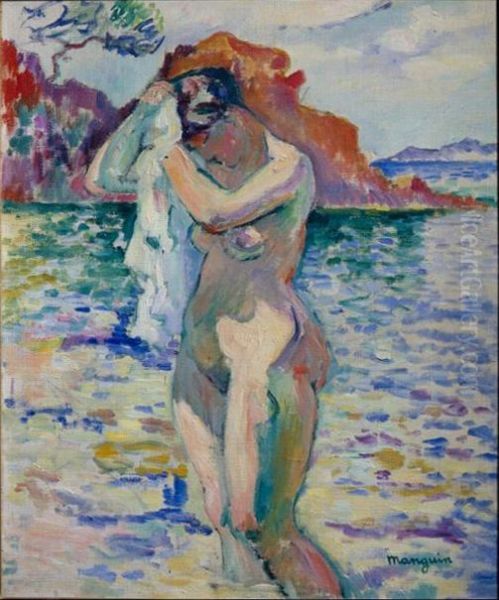 Woman Bather Oil Painting by Henri Manguin