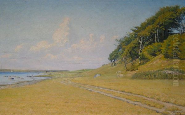 View at Mariager Fjord. Denmark. Oil Painting by Albert Wang