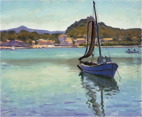 Small Boat at Porquerolles Bay Oil Painting by Albert Marquet