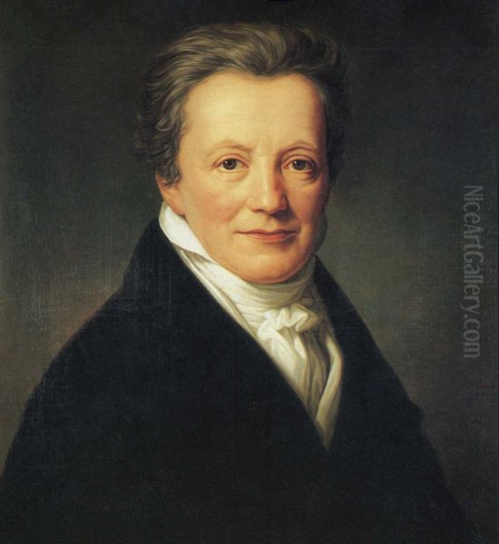 Portrat von Salomon Heine Oil Painting by Friedrich Carl Groger