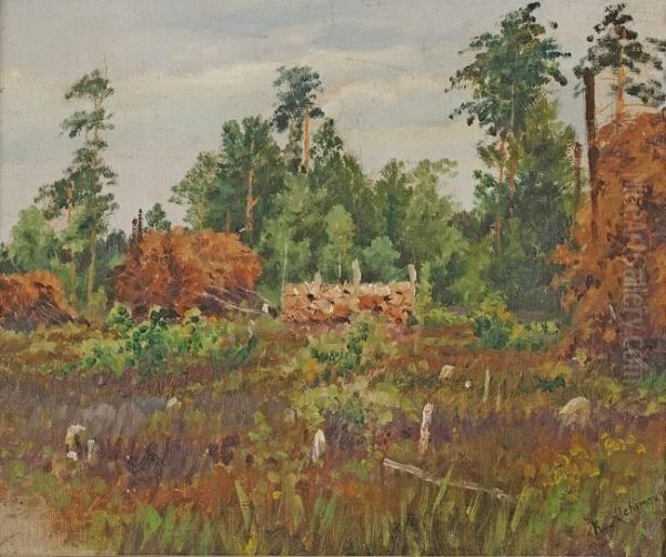 Forest clearing Oil Painting by Kazimierz Alchimowicz