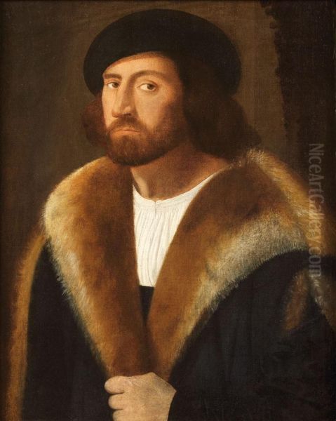 Portrait D'un Jeune Homme Au Beret Oil Painting by Giovanni De' Busi Cariani