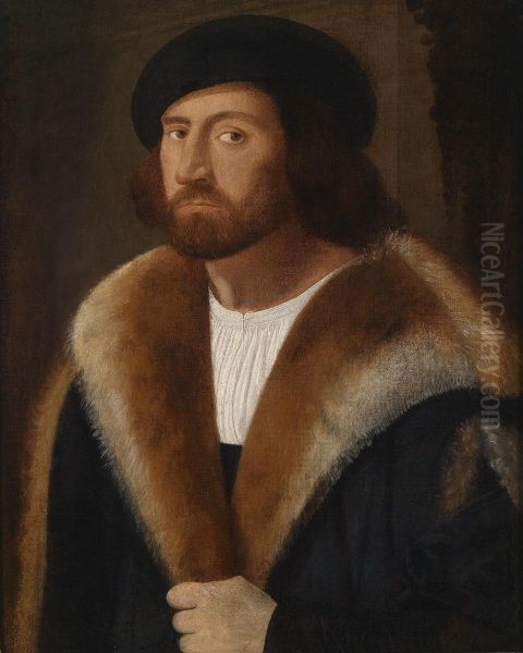 Portrait Of A Gentleman In A Beret Oil Painting by Giovanni De' Busi Cariani