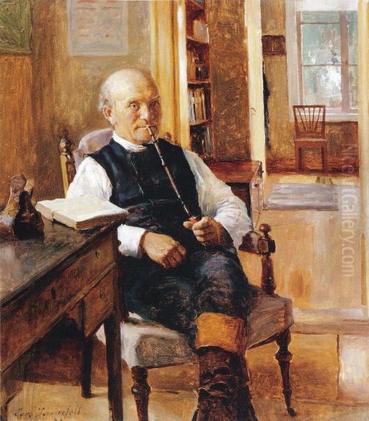 Portrait of reverend H. G. Th. Brofeldt Oil Painting by Eero Jarnefelt