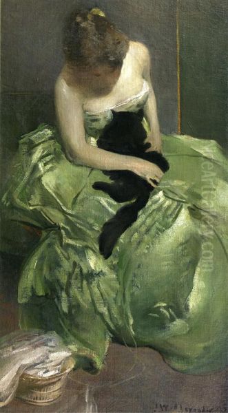 Frau mit grunem Kleid Oil Painting by John White Alexander