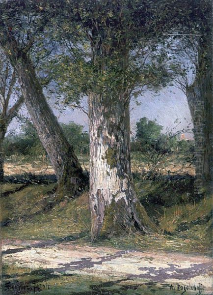 Oak Trees, Pornic Oil Painting by Alexey Bogolyubov