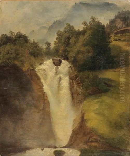 Handeck-Wasserfall Oil Painting by Alexandre Calame