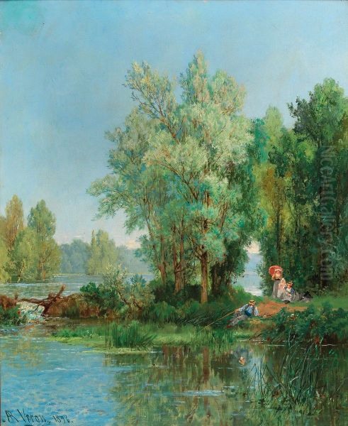 Family Excursion to the River Oil Painting by Alexandre Rene Veron