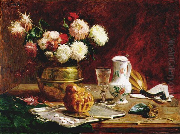 Flowers and candies Oil Painting by Pedro Alexandrino Borges