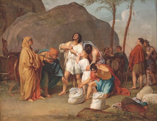 Joseph's Brothers Find the Silver Goblet in Benjamin's Pack. Oil Painting by Alexander Ivanov