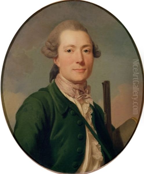 Count Pierre-Francois de Cluzel in Hunting Dress Oil Painting by Alexander Roslin