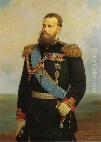 Alexey Korzukhin (1835-1894) Portrait of Grand Duke Alexei Alexandrovich Oil Painting by Alexei Korzukhin