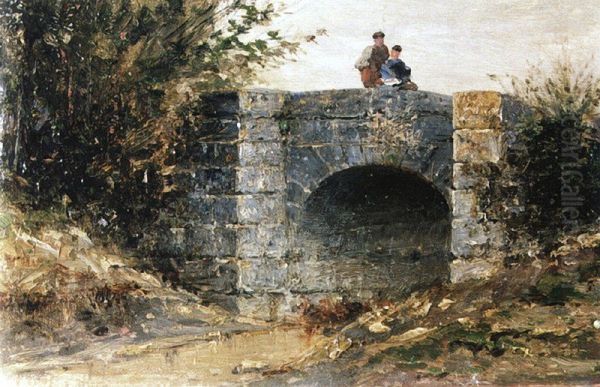 Bridge in Ecouen Oil Painting by Alexey Bogolyubov