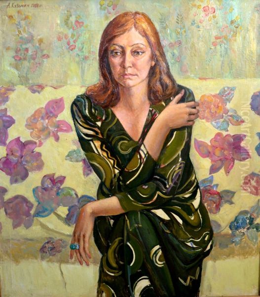 Portrait of actress Larisa Luzhina Oil Painting by Aliaxey Kuzmich