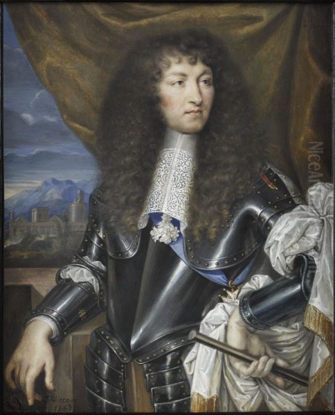 Louis XIV in Armor Oil Painting by Joseph Werner the Younger