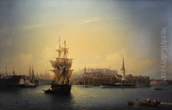 Port of Tallinn Oil Painting by Alexey Bogolyubov