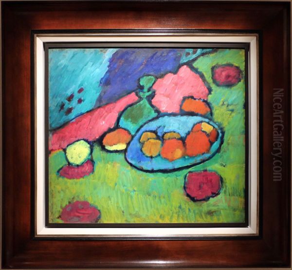 Still-life with Plate of Fruits Oil Painting by Alexej von Jawlensky