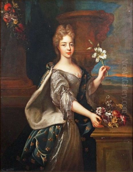 Portrait of Marie Adelaide of Savoy, Duchess of Burgundy Oil Painting by French School