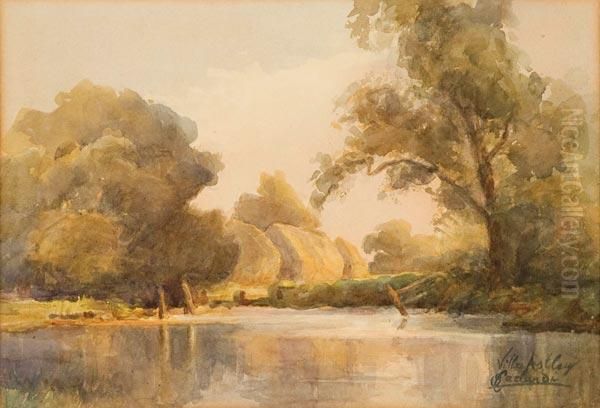 Paesaggio Lacustre, Villa Astley Oil Painting by Onorato Carlandi