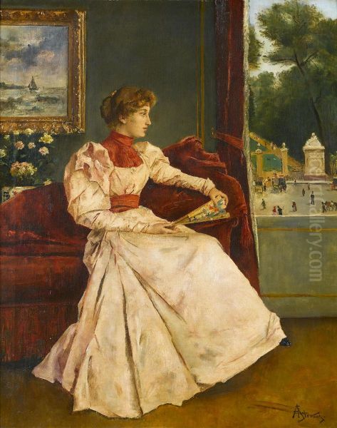 Chez soi. Oil Painting by Alfred Stevens