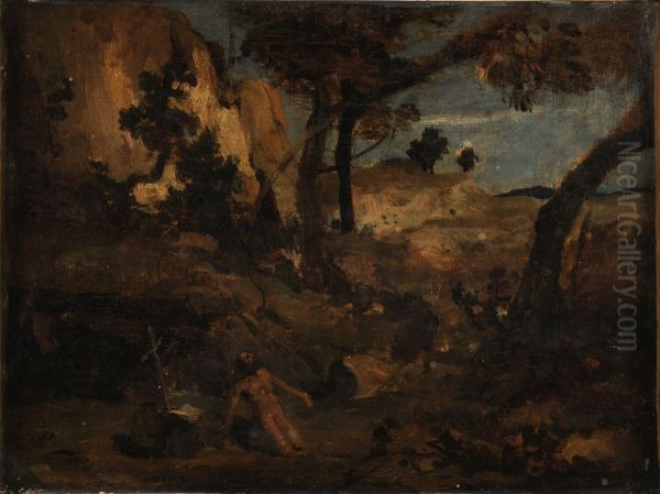 Saint Jerome Oil Painting by Jean-Baptiste Camille Corot