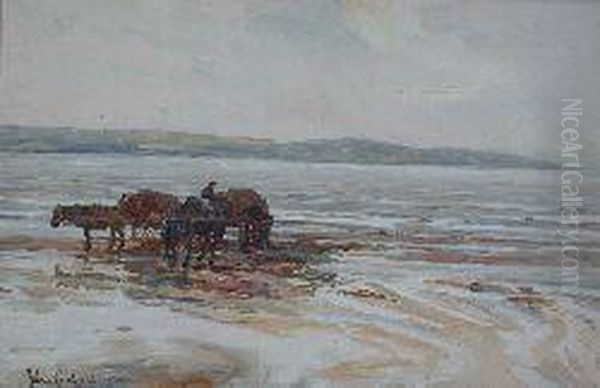 Collecting Sea-wrack Oil Painting by John Carlaw